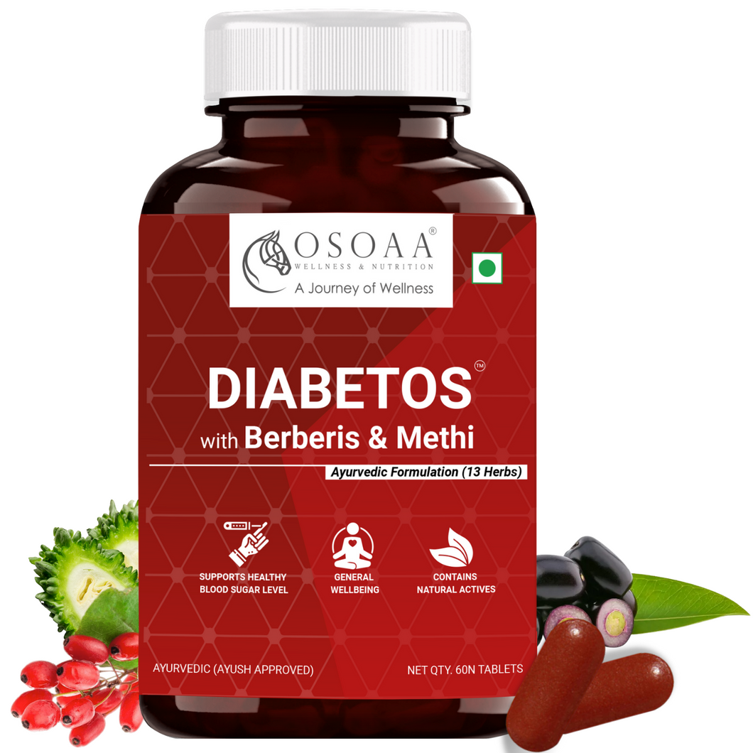 OSOAA Herbal Diabetic Care - 13 Herbs (60 Tabs) | Ayush Approved | Berberis, Methi, Jamun, Karela, Neem & More | Glucose & Blood Sugar Management