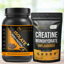 Load image into Gallery viewer, OSOAA Whey Isolate 1 Kg || German Certified Creatine Monohydrate (CREAPURE) 250gm
