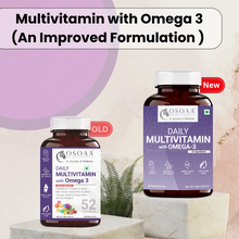 Load image into Gallery viewer, OSOAA Multivitamin with Omega 3 for Men &amp; Women (60 Tabs) | 52 Ingredients with Probiotics, Super Greens &amp; Reds | Immunity, Energy, Heart &amp; Gut Health
