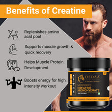 Load image into Gallery viewer, OSOAA Micronized Creatine Monohydrate 100gm, Creatine Supplement Pre Post Workout, Muscle Building Supplement (Unflavoured)
