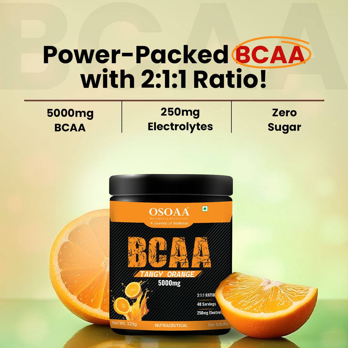 Front view of BCAA supplement bottles in three different flavors: Tangy Orange, Fruit Punch, and Watermelon. Each bottle features vibrant, eye-catching packaging with flavor-specific colors and bold branding highlighting the key benefits like muscle recovery, improved endurance, and support for lean muscle growth. The design is aimed at athletes and fitness enthusiasts looking for a delicious and effective supplement