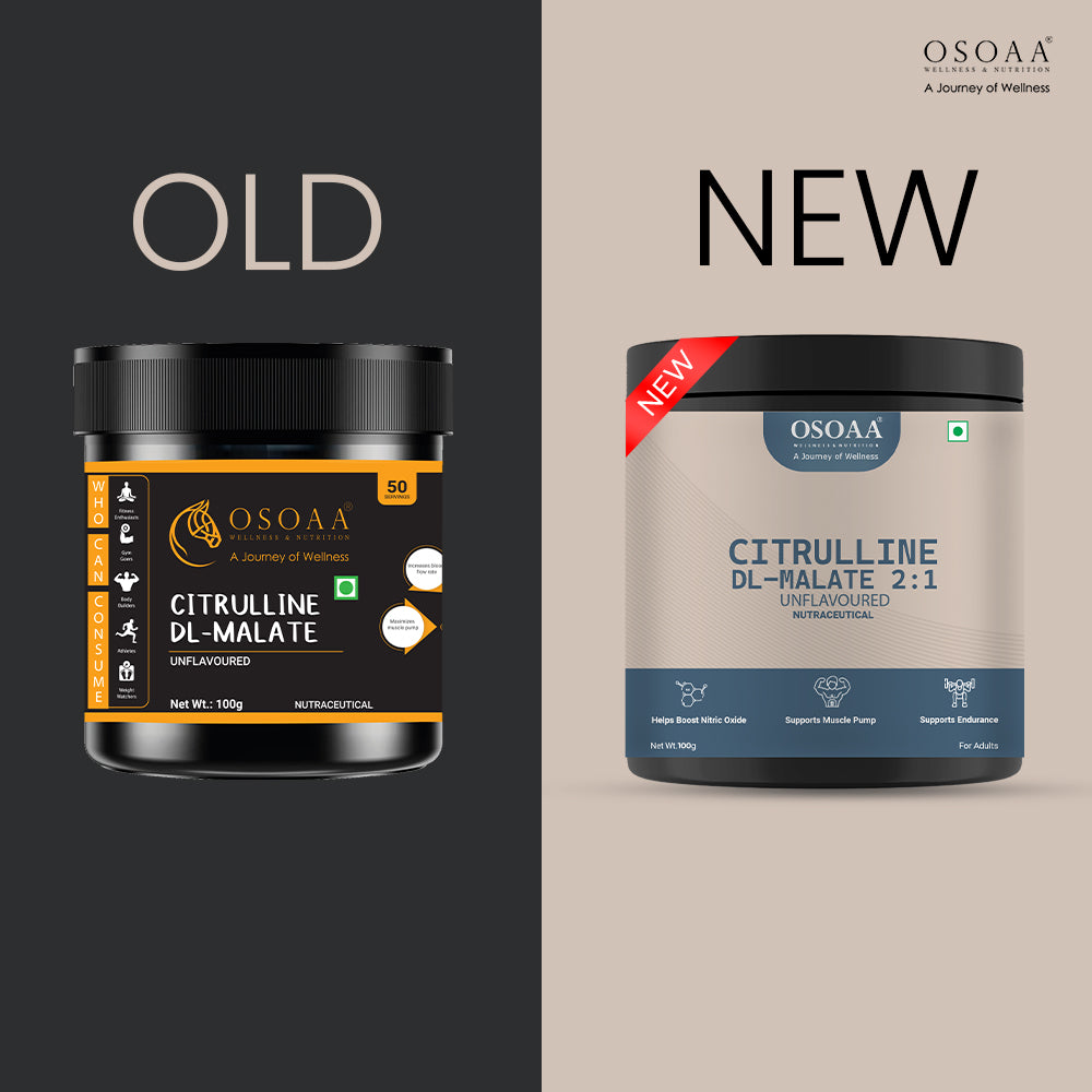 Slide comparing the old and new packaging . The new packaging features a modern, sleek design with bolder branding, clearer labeling, and improved visuals to highlight purity and performance benefits. The old packaging has a simpler design with less emphasis on product features and quality."