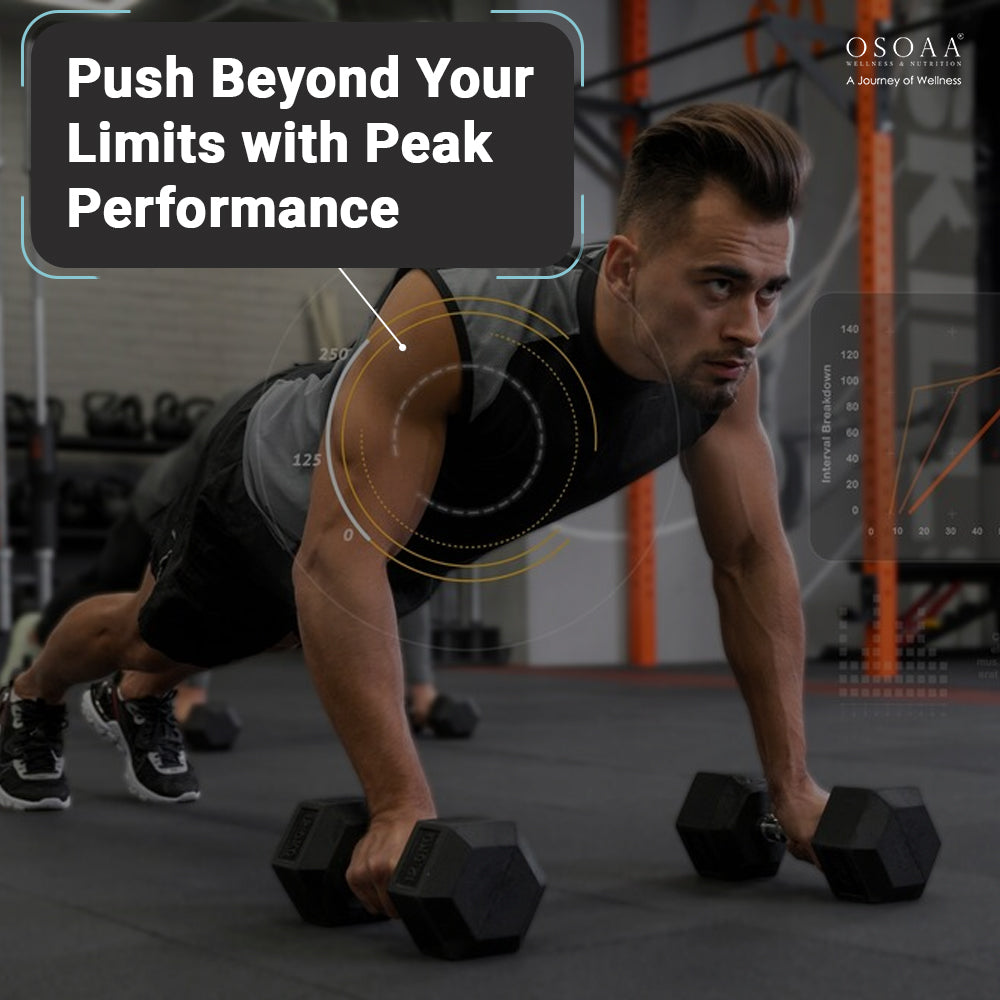 Slide featuring a motivational quote focused on strength—'Strength isn’t just built in the gym, it’s fueled by the effort you put in every day.' The background includes visuals of an athlete lifting weights, with subtle branding to emphasize muscle performance and endurance