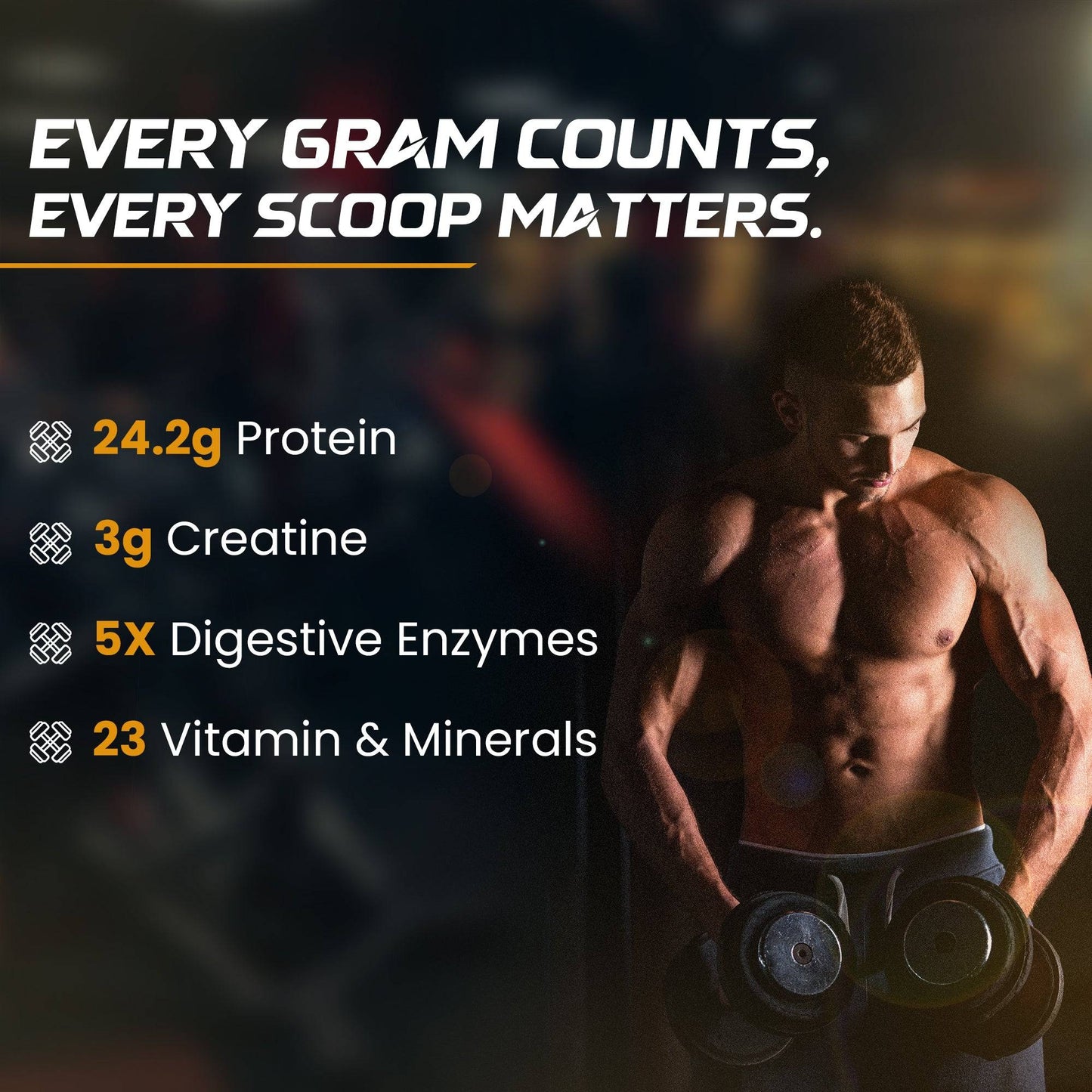 NABL certified safe whey protein with creatine for muscle gain