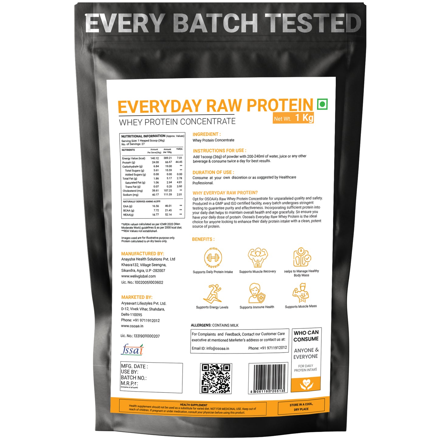 Osoaa Everyday Whey Protein – 24g Verified Protein