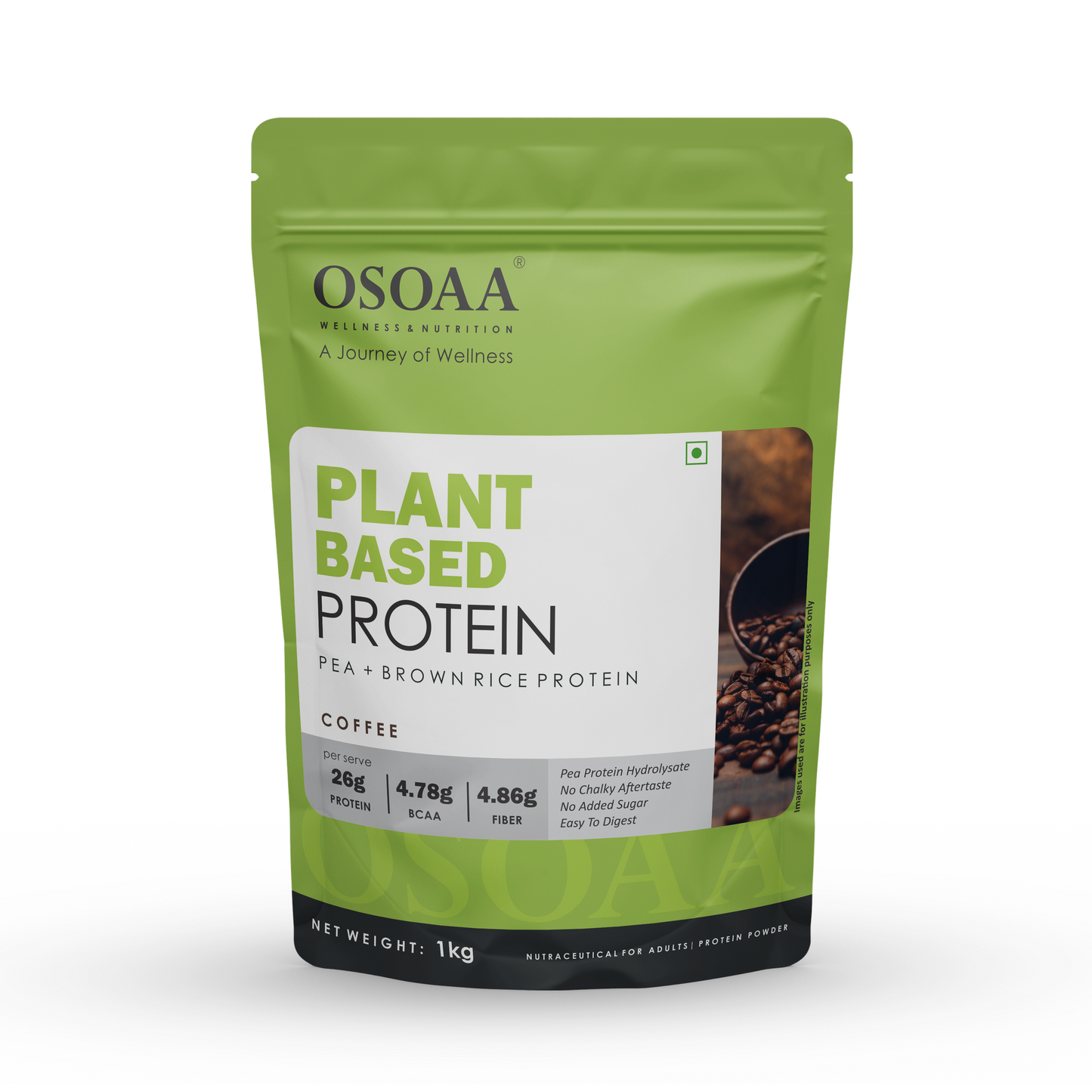 OSOAA Plant Protein Powder | High Protein | Vegan | Easy to Digest | No Added Sugar | 1kg