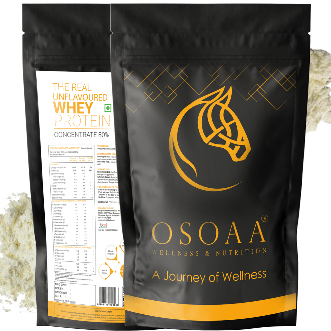 OSOAA Raw Whey Concentrate - 26.4g Protein (Unflavored)