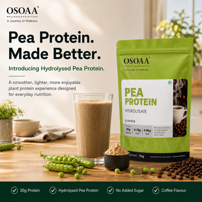 OSOAA Pea Protein Hydrolysate Coffee | 26g Protein | No Added Sugar | 1kg