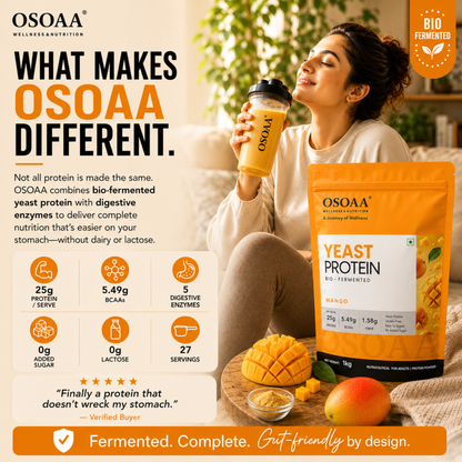 OSOAA Yeast Protein (Bio-Fermented) – 25g Protein | Vegan Plant Protein | 1kg