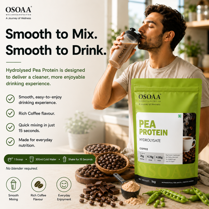OSOAA Pea Protein Hydrolysate Coffee | 26g Protein | No Added Sugar | 1kg