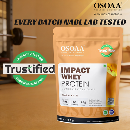 OSOAA Impact Whey Protein (Trustified)- 24.2g Protein with 3g Creatine