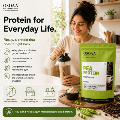 OSOAA Pea Protein Hydrolysate Coffee | 26g Protein | No Added Sugar | 1kg