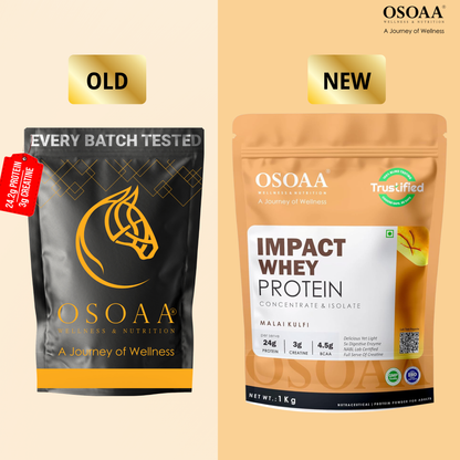 OSOAA Impact Whey Protein (Trustified)- 24.2g Protein with 3g Creatine