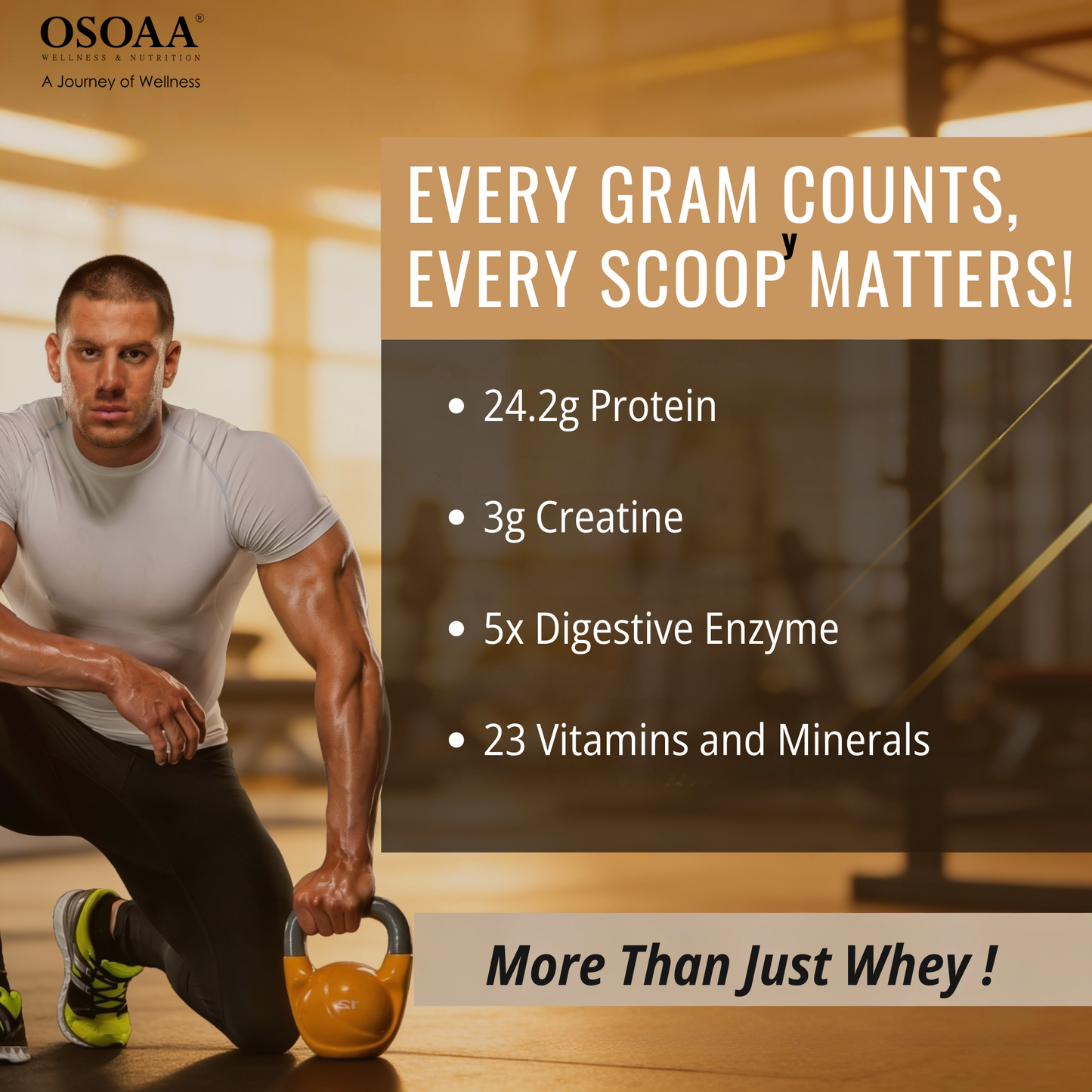 OSOAA Impact Whey Protein (Trustified)- 24.2g Protein with 3g Creatine