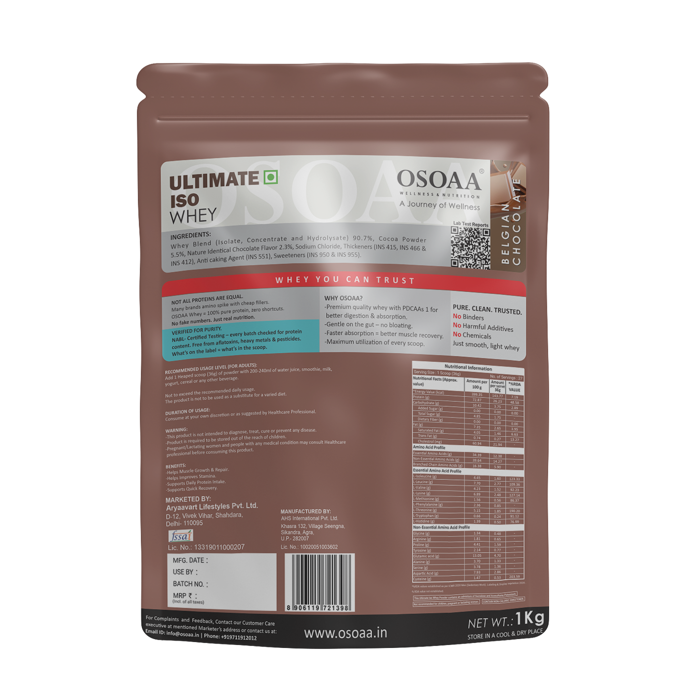 OSOAA Impact Whey Protein (Trustified)- 24.2g Protein with 3g Creatine