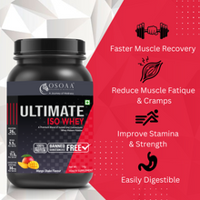Load image into Gallery viewer, OSOAA Whey Ultimate Iso Whey | 26g Protein with Whey Isolate as Primary Source | Soy &amp; Sugar Free| Keto &amp; Diabetic Friendly| Weight Management Drink| Low Carbs| For Men, Women (Mango Shake)
