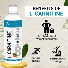 Load image into Gallery viewer, OSOAA L-Carnitine Liquid 3100mg with 8 Weight Management Ingredients (450ml) | Green Tea, Green Coffee, Garcinia | Convert Fat into Energy, Enhances Endurance (3 Flavors)
