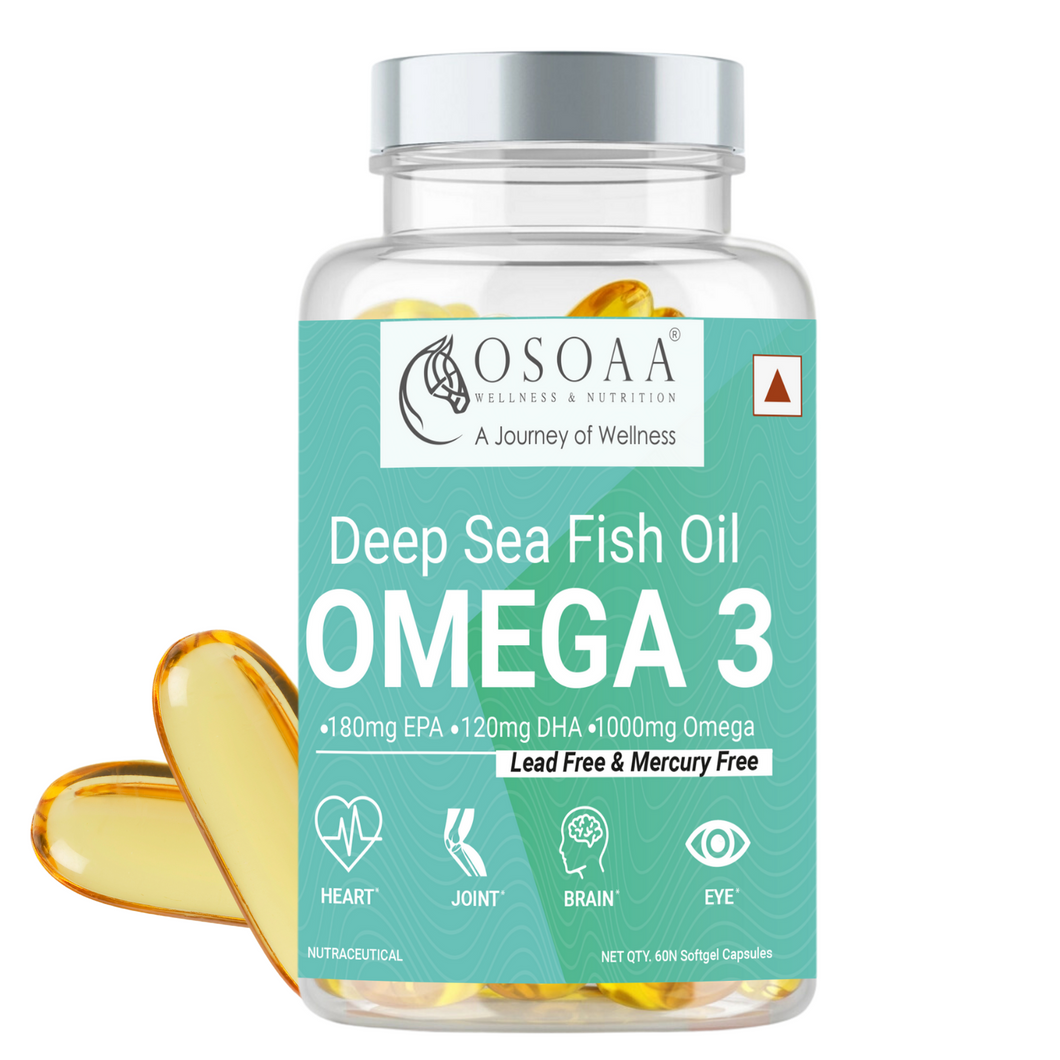 OSOAA Deep Sea Omega 3 Fish Oil Supplement| Fish Oil softgels With No Fishy Burps Improves Memory, Vision, Heart, Joints & Brain Health