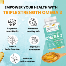 Load image into Gallery viewer, OSOAA Deep Sea Omega 3 Fish Oil Supplement| Fish Oil softgels With No Fishy Burps Improves Memory, Vision, Heart, Joints &amp; Brain Health
