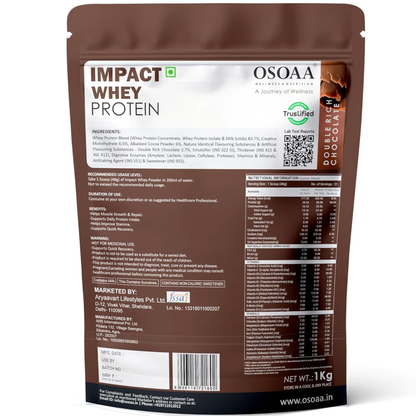 OSOAA Impact Whey Protein (Trustified)- 24.2g Protein with 3g Creatine