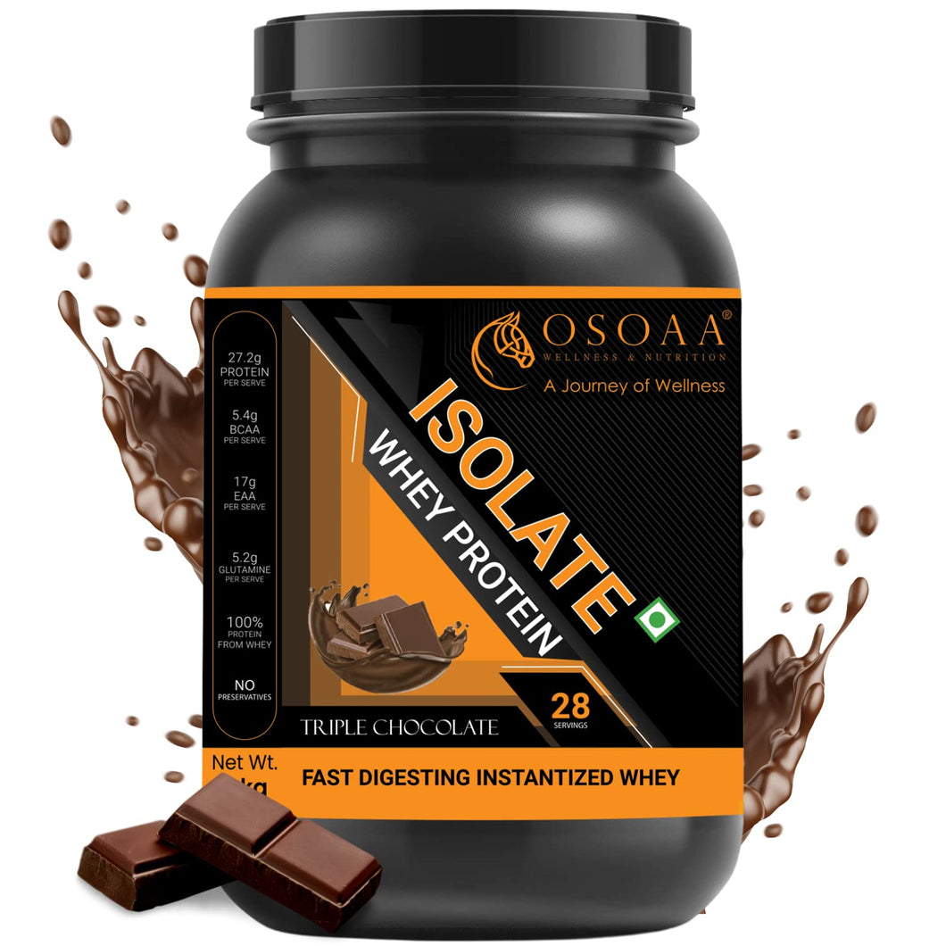 OSOAA 100% Pure Whey Isolate - 27.2g Protein | Soy & Sugar Free | Keto & Diabetic Friendly| Weight Management Drink| Extra Rich Amino Acid, BCAA & Glutamine | for Men & Women (2 Flavors)