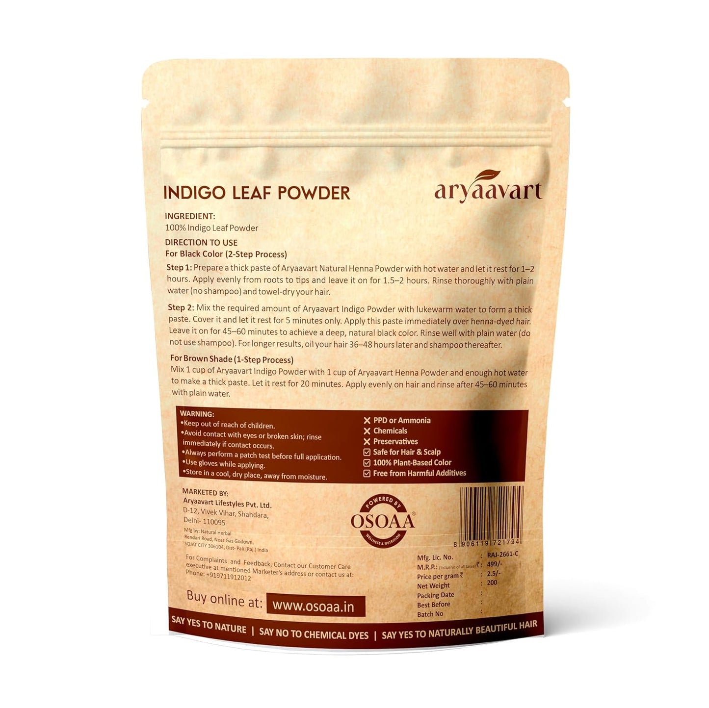 Indigo Powder for Black Hair (200 grams)