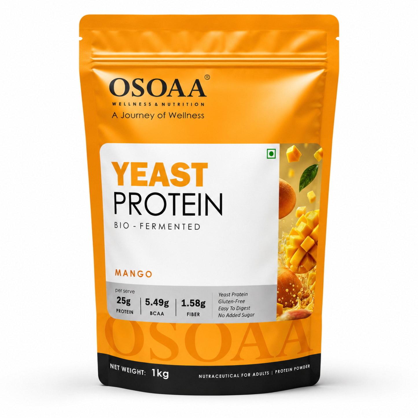 OSOAA Yeast Protein (Bio-Fermented) – 25g Protein | Vegan Plant Protein | 1kg