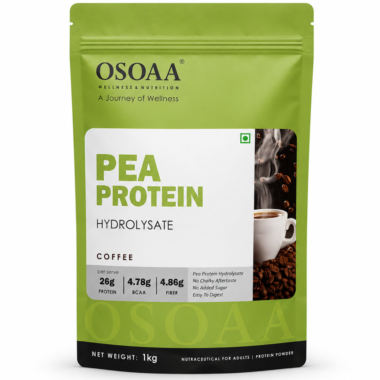 OSOAA Pea Protein Hydrolysate Coffee | 26g Protein | No Added Sugar | 1kg