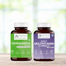 Load image into Gallery viewer, OSOAA Ashwagandha with 5% Withanolides 1000mg || Daily Multivitamin with 200mg Omega 3
