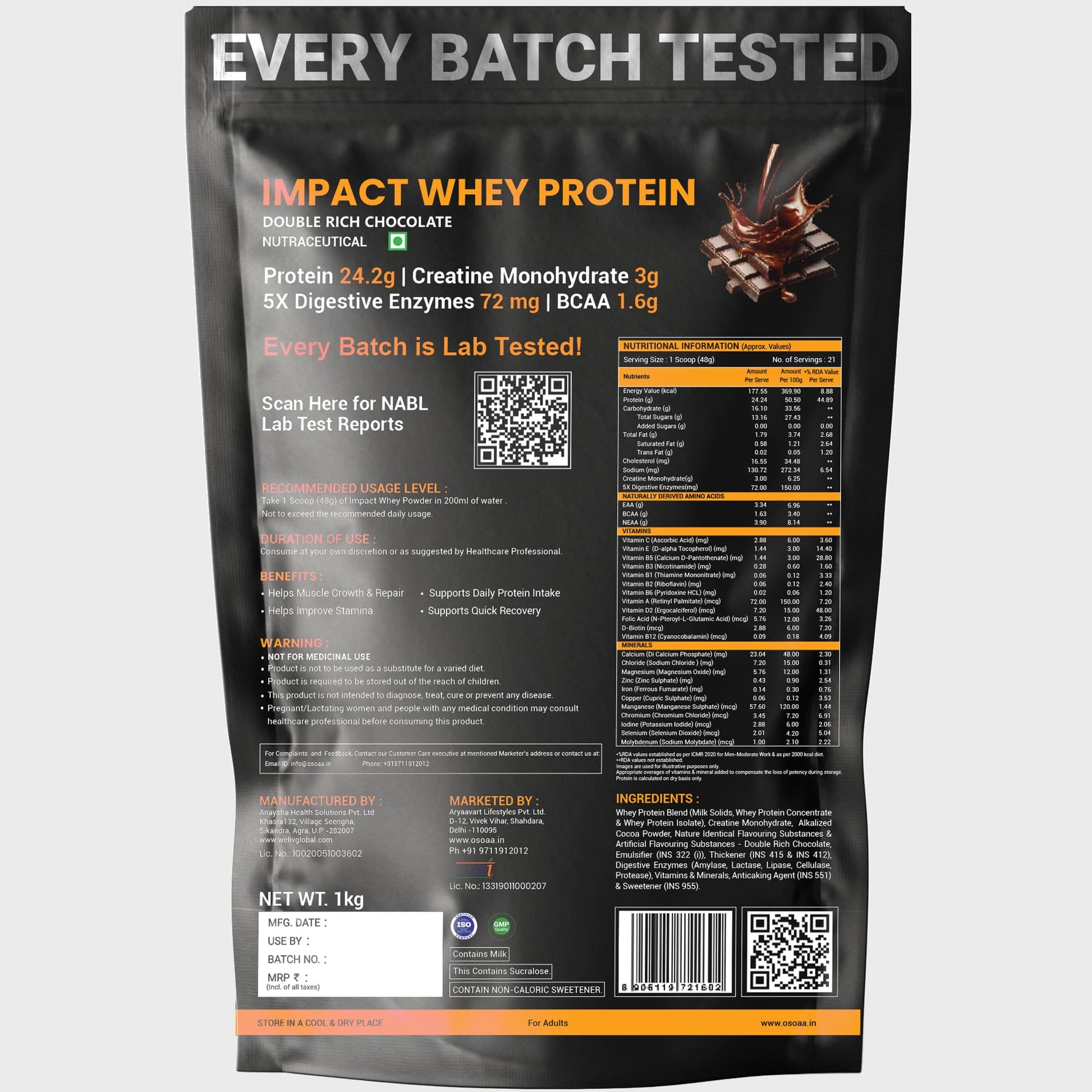 easy to mix chocolate whey protein powder with creatine for beginners and athletes