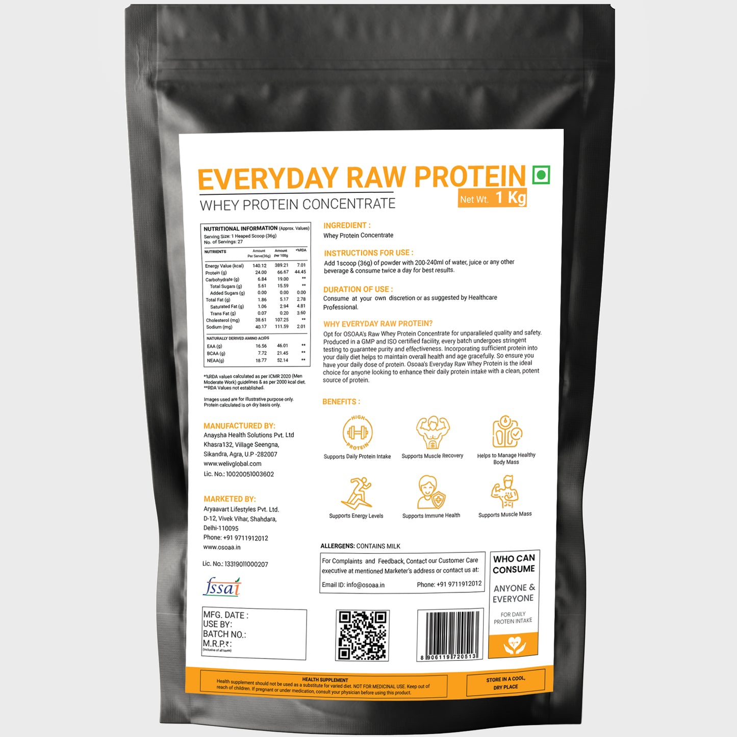 Osoaa Everyday Whey Protein – 24g Verified Protein
