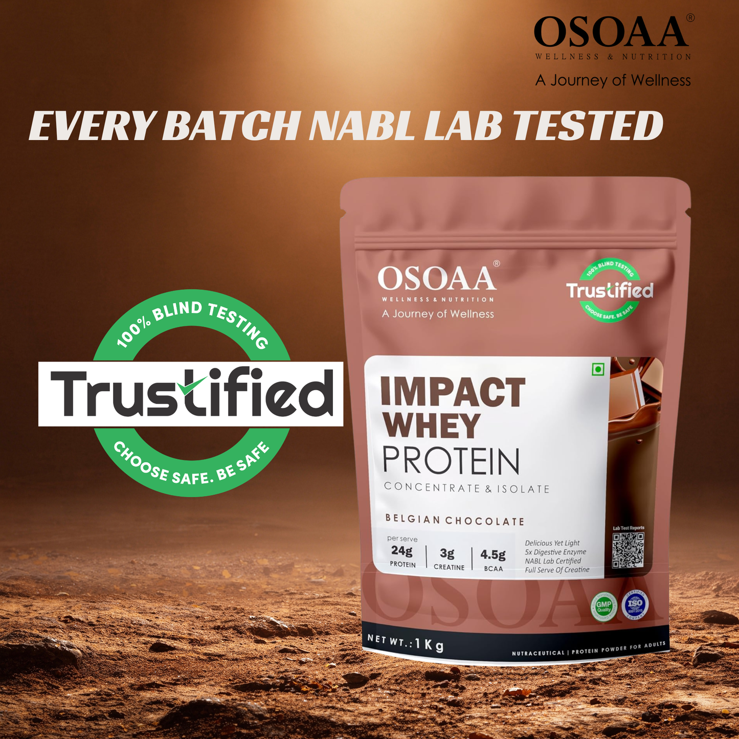 OSOAA Impact Whey Protein (Trustified)- 24.2g Protein with 3g Creatine