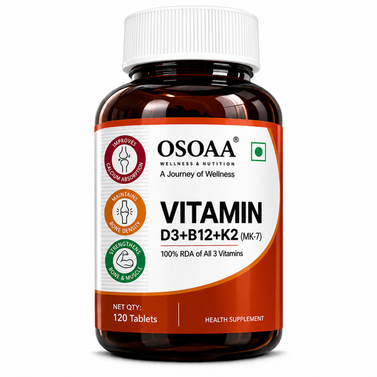 OSOAA Veg Vitamin D3,K2 & B12 - 120 Tabs