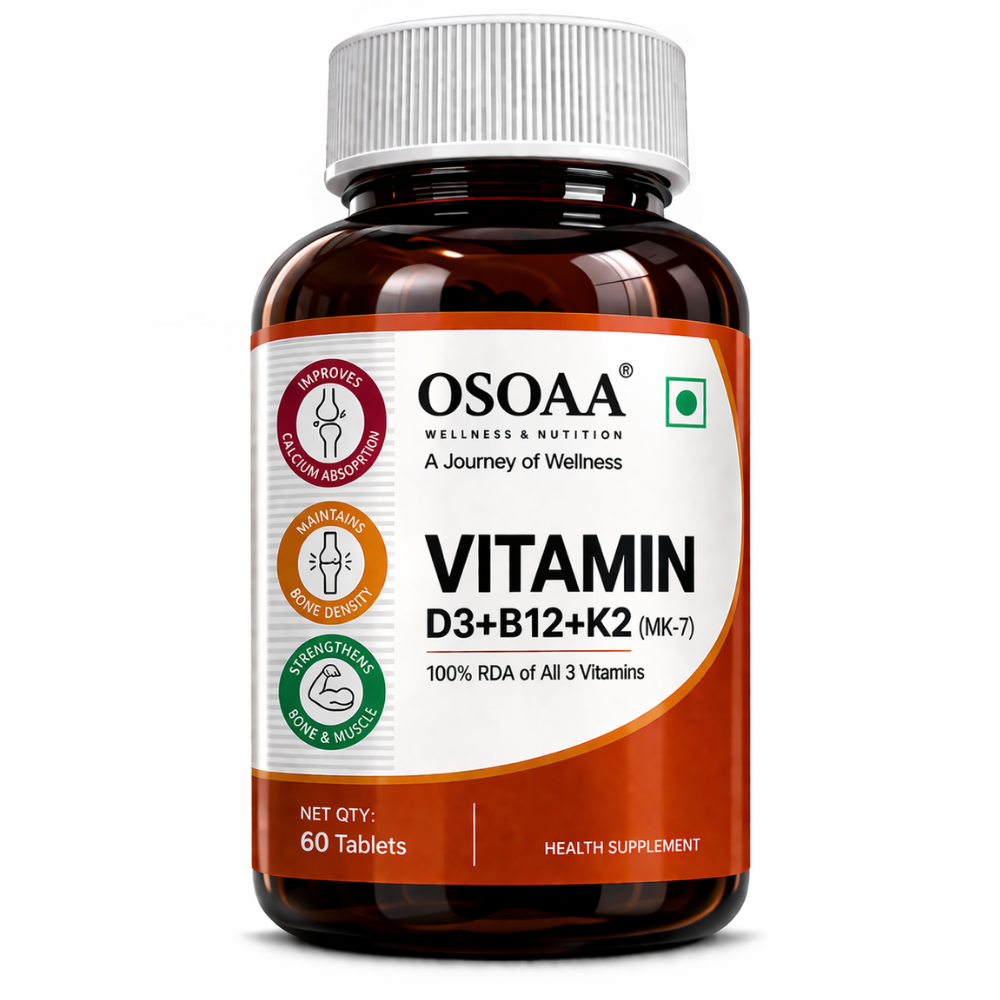 OSOAA Vitamin D3 K2 MK7 Supplement - 60 Tablets