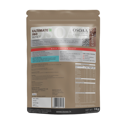 OSOAA Ultimate ISO Whey Protein- 26.1g Protein
