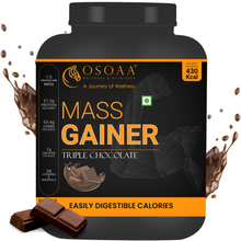 Load image into Gallery viewer, OSOAA 1:3 Lean Mass Gainer with Creatine &amp; Whey Protein - 420 Calories &amp; 21g Protein | with Digestive Enzymes, HOSO &amp; 28 Vitamins | Accelerates Muscle Weight Gain | Soy &amp; Gluten Free (3 Flavors)
