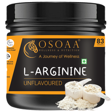 Load image into Gallery viewer, OSOAA Pure L-Arginine Muscle Growth &amp; Endurance Powder 250gm, Pre Workout Supplement- Men &amp; Women, Nitric Oxide Boost, 83 Serving (Unflavoured)
