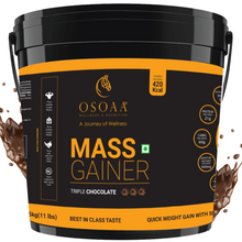 Load image into Gallery viewer, OSOAA 1:3 Lean Mass Gainer with Creatine &amp; Whey Protein - 420 Calories &amp; 21g Protein | with Digestive Enzymes, HOSO &amp; 28 Vitamins | Accelerates Muscle Weight Gain | Soy &amp; Gluten Free (3 Flavors)
