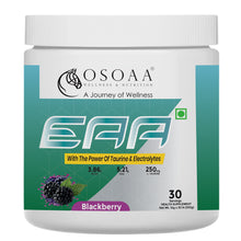 Load image into Gallery viewer, Osoaa Intra Training/Workout EAA drink Powder with BCAA, Electrolyte and Taurine for Muscle Recovery|Hydration|Performance EAA Supplement with 9 Essential Amino Acid 300 Gm - 30 servings (2 Flavors)
